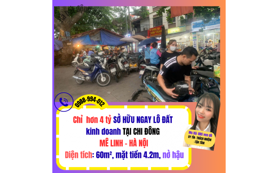 không cần lên phố về ngay đất trục chính tổ 5 – Chi Đông – Mê Linh, Hà Nội